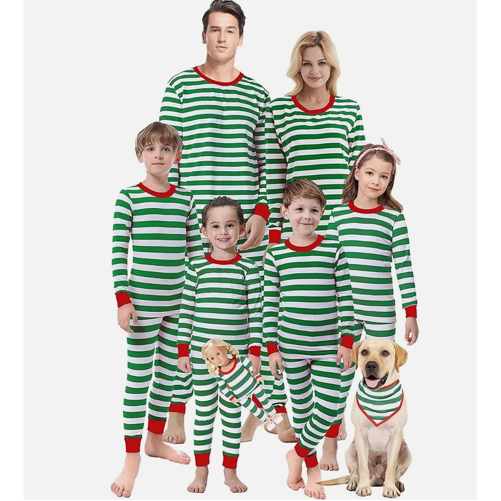 Hanna Andersson Christmas Pajama Pants Adult XL Organic Cotton Green Striped